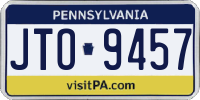 PA license plate JTO9457
