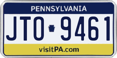PA license plate JTO9461