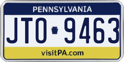 PA license plate JTO9463