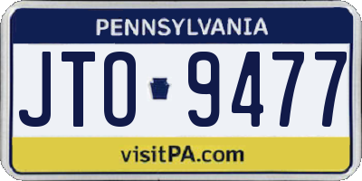 PA license plate JTO9477