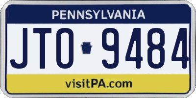 PA license plate JTO9484