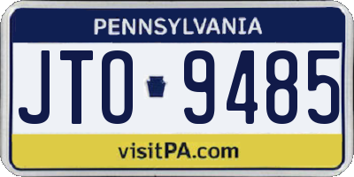 PA license plate JTO9485