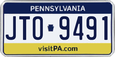 PA license plate JTO9491