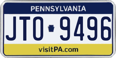 PA license plate JTO9496