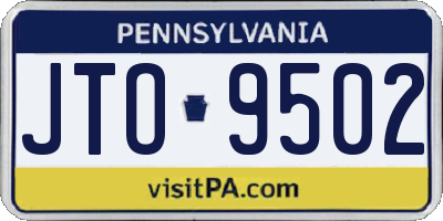 PA license plate JTO9502