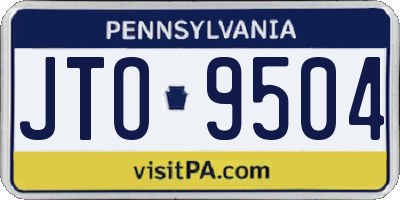 PA license plate JTO9504