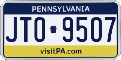 PA license plate JTO9507
