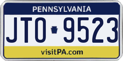 PA license plate JTO9523