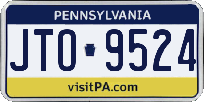 PA license plate JTO9524