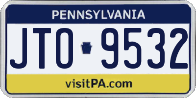 PA license plate JTO9532