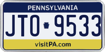PA license plate JTO9533