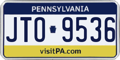 PA license plate JTO9536