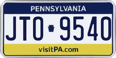 PA license plate JTO9540
