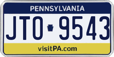 PA license plate JTO9543