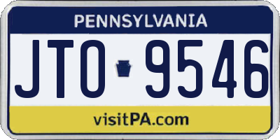 PA license plate JTO9546