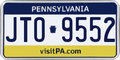 PA license plate JTO9552