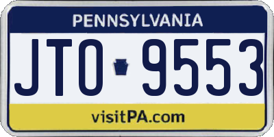PA license plate JTO9553