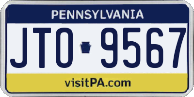 PA license plate JTO9567