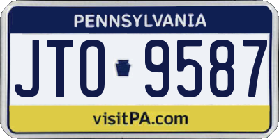 PA license plate JTO9587