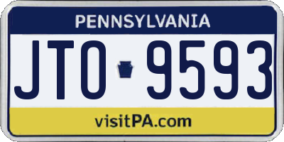 PA license plate JTO9593