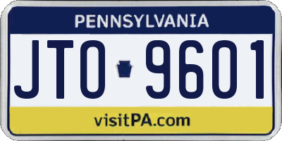 PA license plate JTO9601