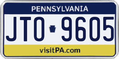 PA license plate JTO9605