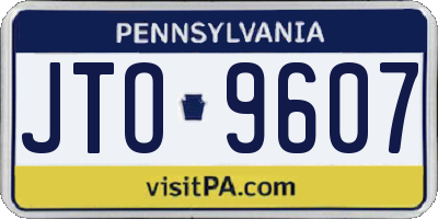 PA license plate JTO9607
