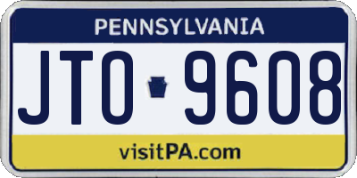 PA license plate JTO9608