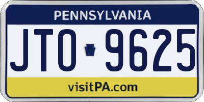 PA license plate JTO9625