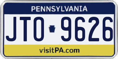 PA license plate JTO9626