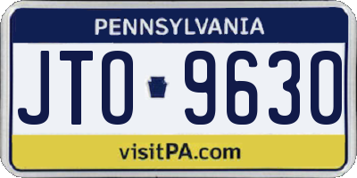 PA license plate JTO9630