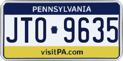 PA license plate JTO9635