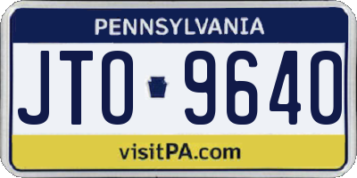 PA license plate JTO9640