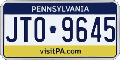 PA license plate JTO9645
