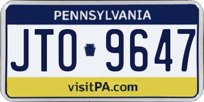 PA license plate JTO9647