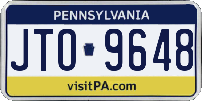 PA license plate JTO9648