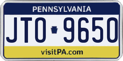 PA license plate JTO9650