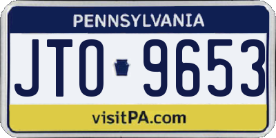 PA license plate JTO9653
