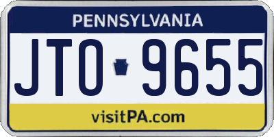 PA license plate JTO9655