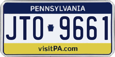 PA license plate JTO9661