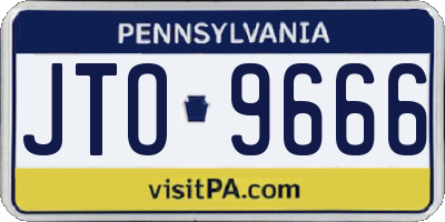 PA license plate JTO9666