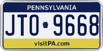 PA license plate JTO9668