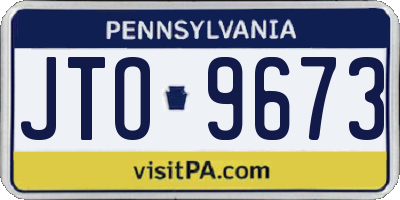 PA license plate JTO9673