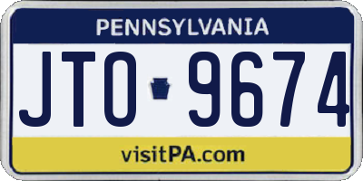 PA license plate JTO9674