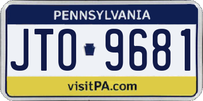 PA license plate JTO9681