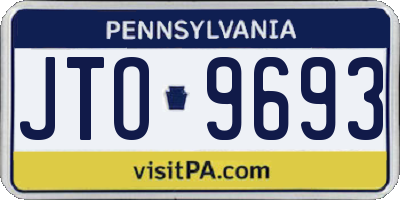 PA license plate JTO9693
