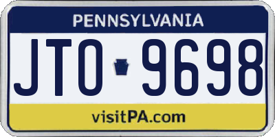 PA license plate JTO9698