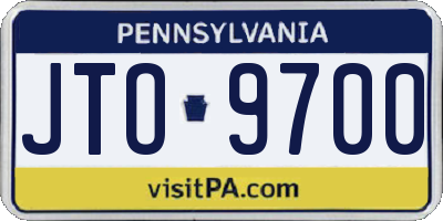 PA license plate JTO9700