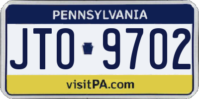 PA license plate JTO9702