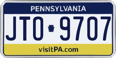 PA license plate JTO9707